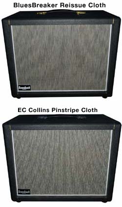 Scumback 1x12 Cabs in EC Collins Cloth and 1x12 Cabinets with Basketweave Cloth & Adjustable Back View